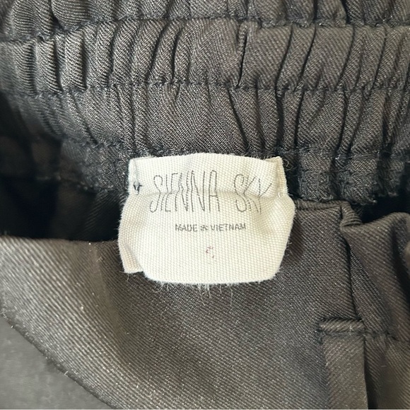 Sienna Sky Slim Leg Paper Bag Pants Elastic Waist Black Small - Picture 8 of 8